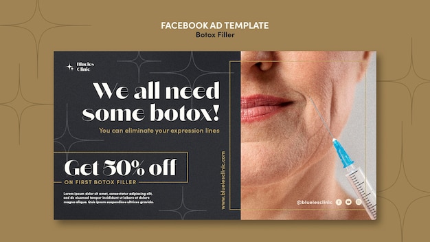 Gratis PSD platte ontwerp botox filler facebook-sjabloon