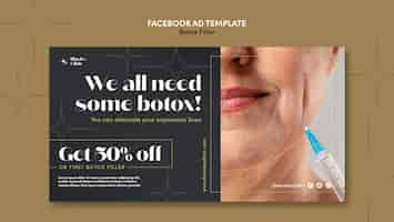 Gratis PSD platte ontwerp botox filler facebook-sjabloon