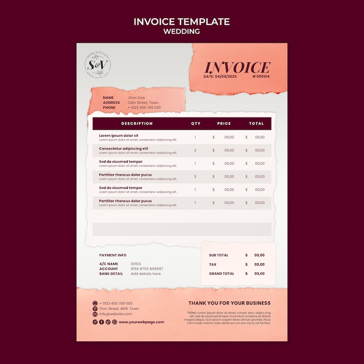 Gratis PSD platte ontwerp bruiloft sjabloon