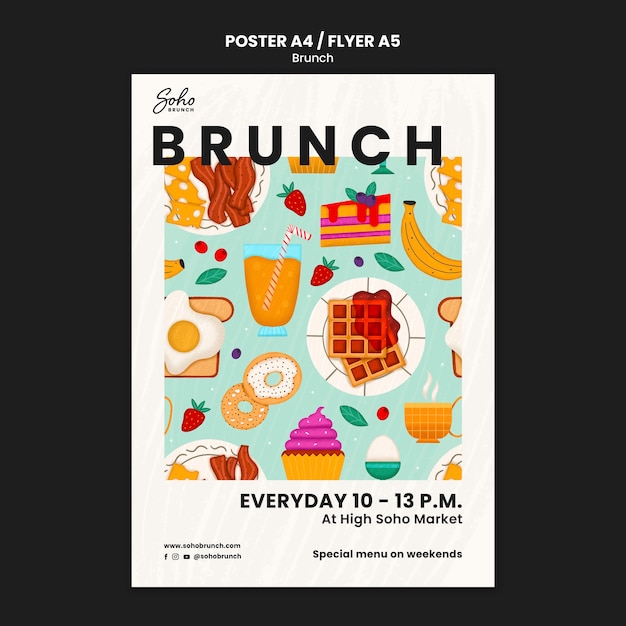 Platte ontwerp brunchsjabloon