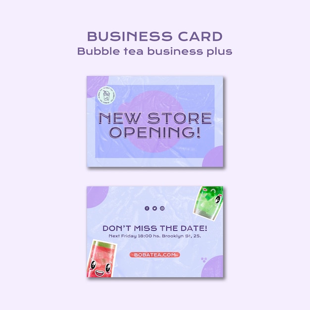 Gratis PSD platte ontwerp bubble thee sjabloon