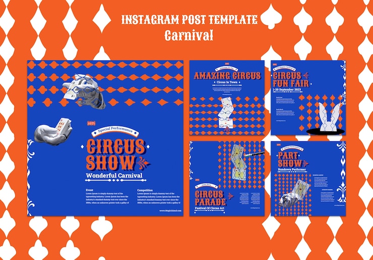 Gratis PSD platte ontwerp carnavalssjabloon