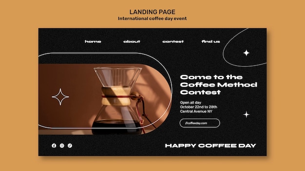 Gratis PSD platte ontwerp coffeeshopsjabloon