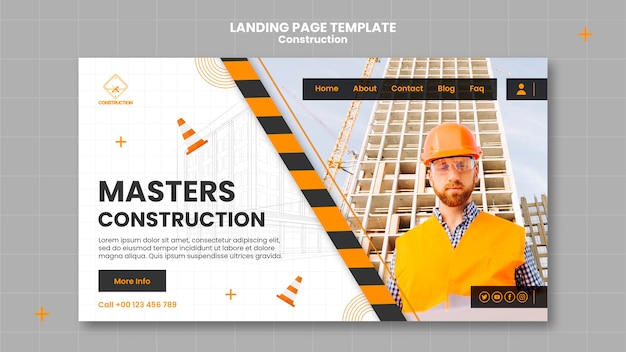 Gratis PSD platte ontwerp constructiesjabloon