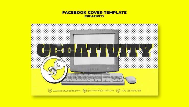 Gratis PSD platte ontwerp creativiteit concept facebook omslag