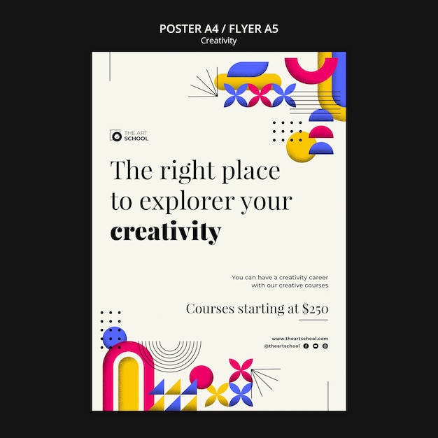 Gratis PSD platte ontwerp creativiteit postersjabloon