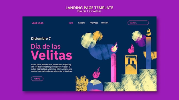 Gratis PSD platte ontwerp dia de la velitas sjabloon