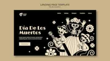 Gratis PSD platte ontwerp dia de muertos sjabloon