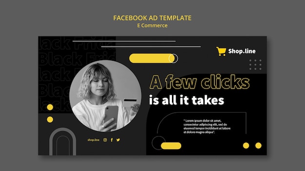 Gratis PSD platte ontwerp e-commerce facebook advertentiesjabloon