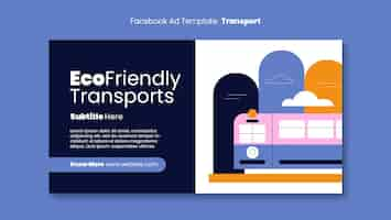 Gratis PSD platte ontwerp eco transport facebook sjabloon