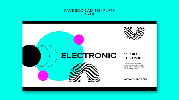 Gratis PSD platte ontwerp elektronische muziek facebook-sjabloon