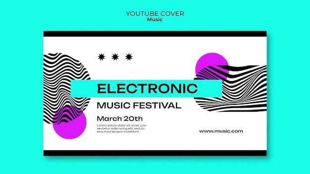 Gratis PSD platte ontwerp elektronische muziek youtube-omslag