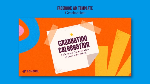 Gratis PSD platte ontwerp facebook sjabloon voor afstuderen