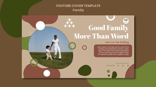 Gratis PSD platte ontwerp familiefeest youtube-omslag