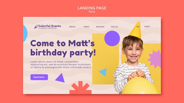 Gratis PSD platte ontwerp feestsjabloon