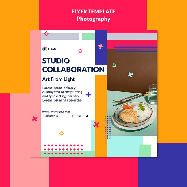 Platte ontwerp fotografie sjabloonontwerp