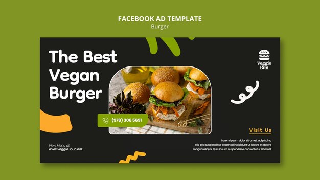 Platte ontwerp hamburger sjabloon