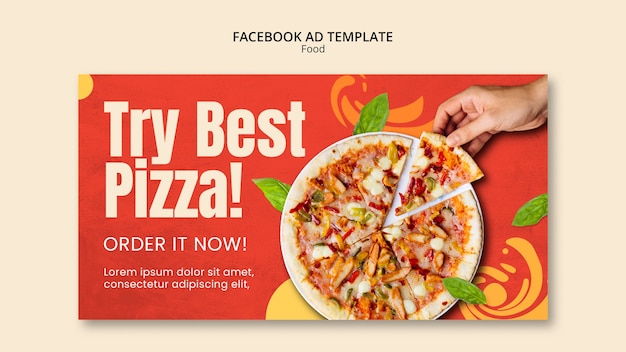 Gratis PSD platte ontwerp heerlijk eten facebook sjabloon