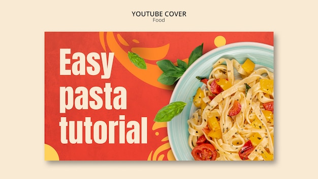 Gratis PSD platte ontwerp heerlijk eten youtube-omslag