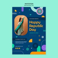 Platte ontwerp india onafhankelijkheidsdag sjabloon
