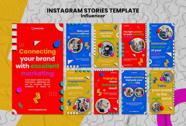 Gratis PSD platte ontwerp influencer instagram ontwerpsjabloon