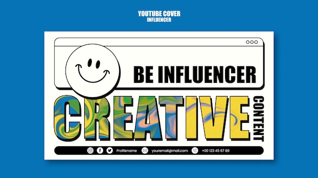 Gratis PSD platte ontwerp influencer lifestyle youtube-omslag