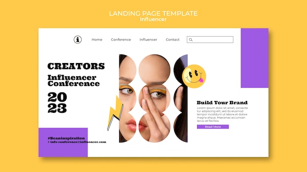 Gratis PSD platte ontwerp influencer-sjabloon