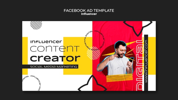 Gratis PSD platte ontwerp influencer-sjabloon