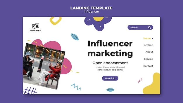 Gratis PSD platte ontwerp influencer vacature landingspagina