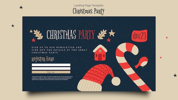 Gratis PSD platte ontwerp kerstfeest bestemmingspagina