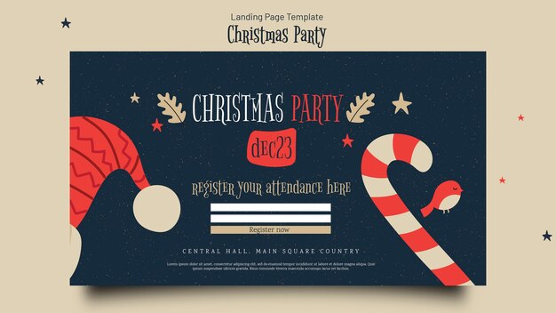 Platte ontwerp kerstfeest bestemmingspagina