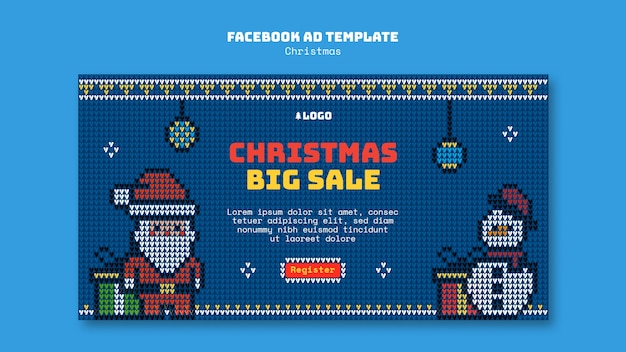 Gratis PSD platte ontwerp kerstsjabloon