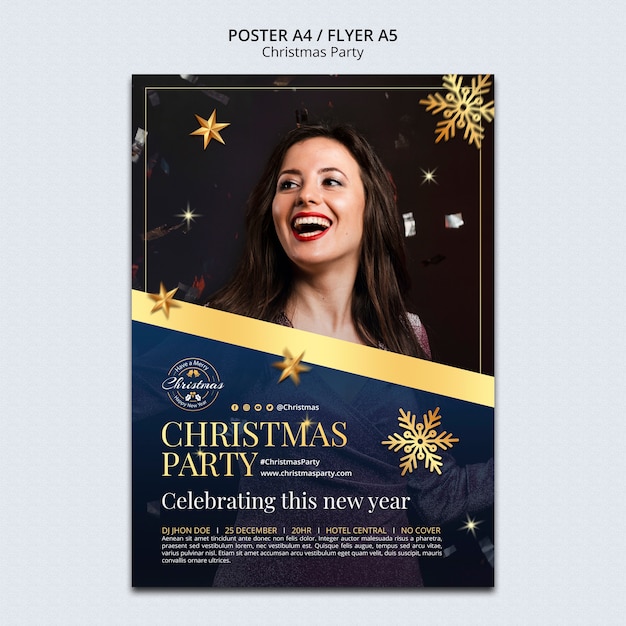 Gratis PSD platte ontwerp kerstsjabloon