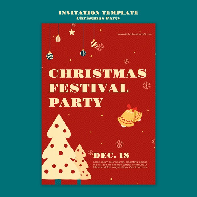 Platte ontwerp kerstsjabloon