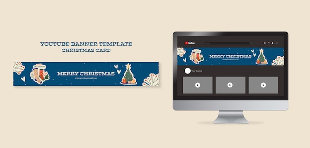 Gratis PSD platte ontwerp kerstsjabloon