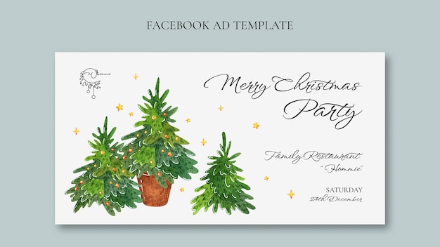 Gratis PSD platte ontwerp kerstsjabloon