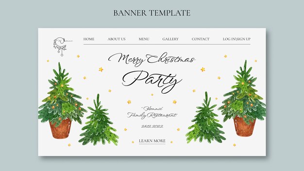 Gratis PSD platte ontwerp kerstsjabloon