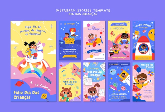 Gratis PSD platte ontwerp kinderdag in brazilië sjabloon