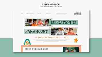 Gratis PSD platte ontwerp kinderen school sjabloon