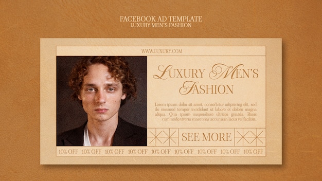 Gratis PSD platte ontwerp luxe herenmode facebook-sjabloon