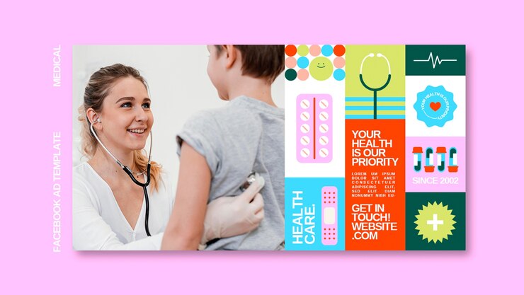Gratis PSD platte ontwerp medische zorg facebook sjabloon