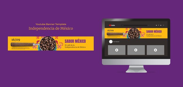 Gratis PSD platte ontwerp mexicaanse onafhankelijkheidsdag sjabloon