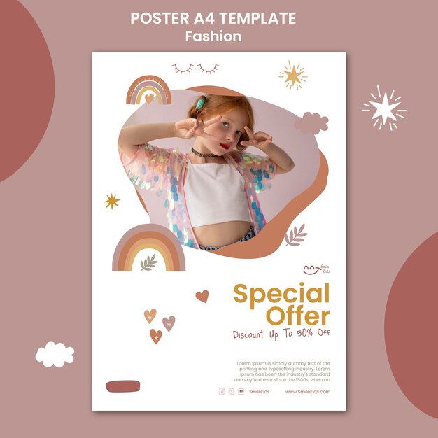 Platte ontwerp mode poster sjabloon