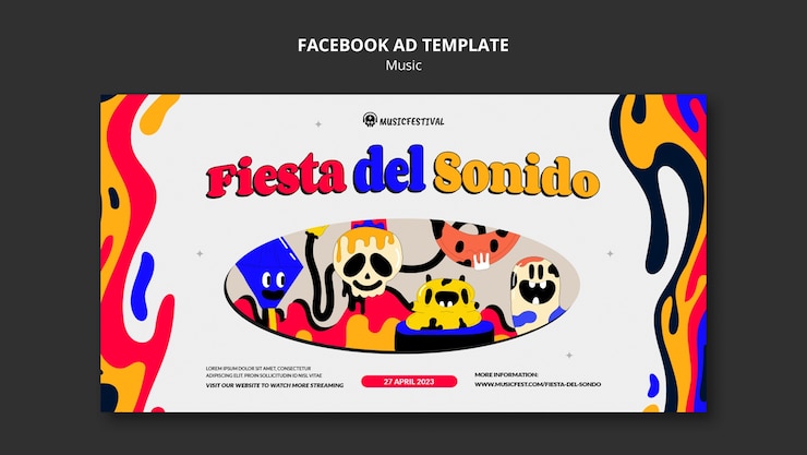 Gratis PSD platte ontwerp muziekshow facebook-sjabloon