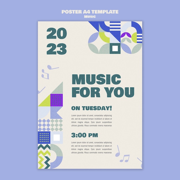 Gratis PSD platte ontwerp muziekshow poster sjabloon