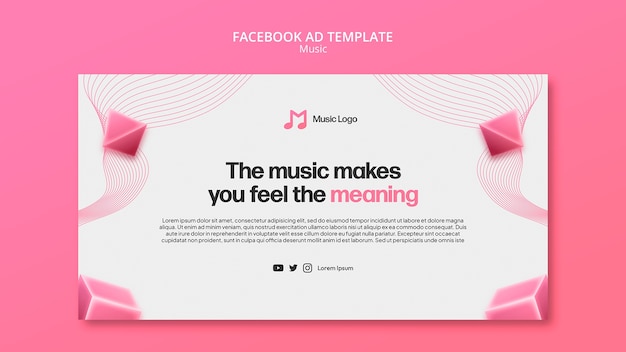 Gratis PSD platte ontwerp muzieksjabloon