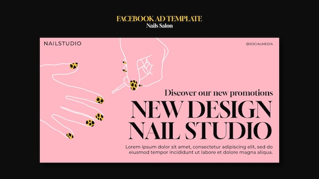 Gratis PSD platte ontwerp nagelsalon facebook-sjabloon