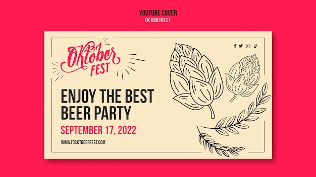 Gratis PSD platte ontwerp oktoberfest youtube-sjabloon