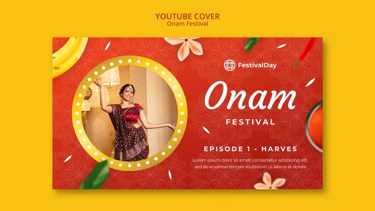 Gratis PSD platte ontwerp onam dag sjabloon