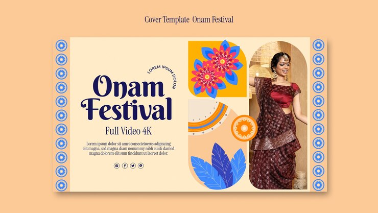 Gratis PSD platte ontwerp onam viering youtube-omslag